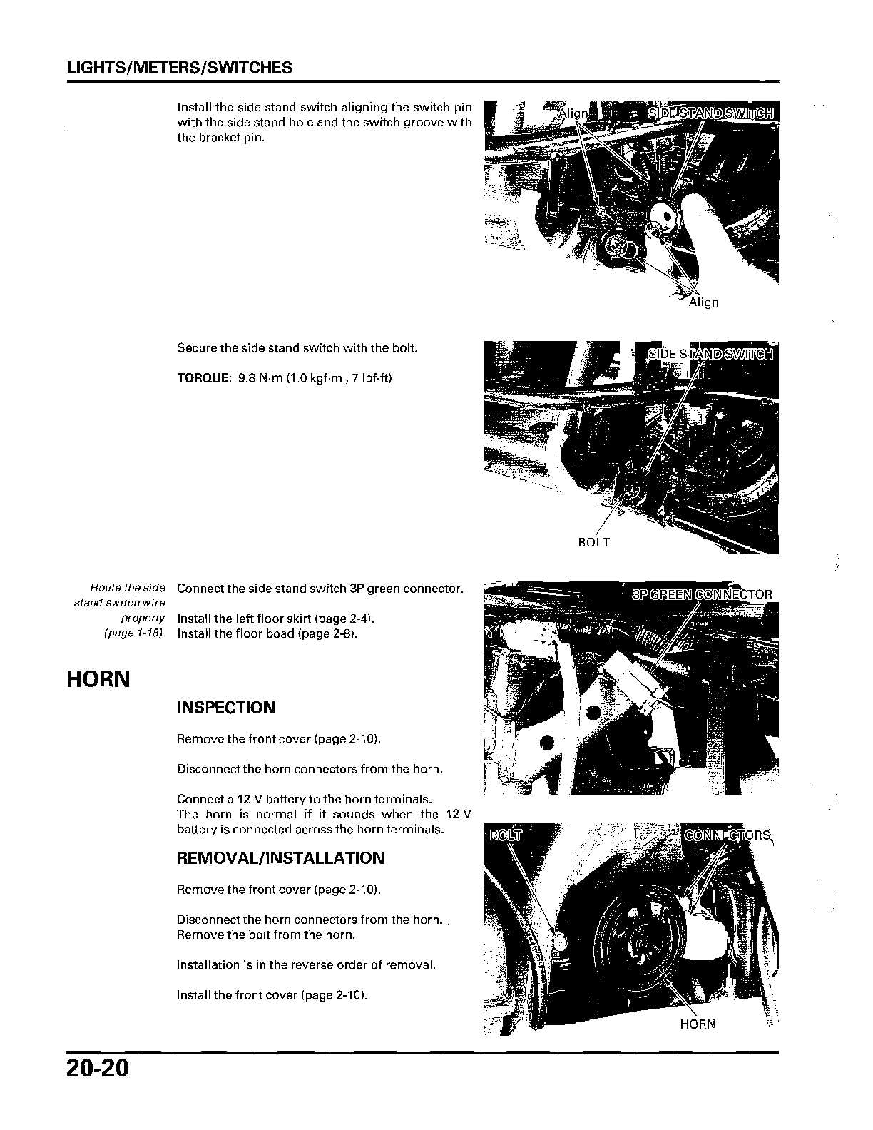 2001-2007 Honda NSS250 Reflex Forza Scooter Manual