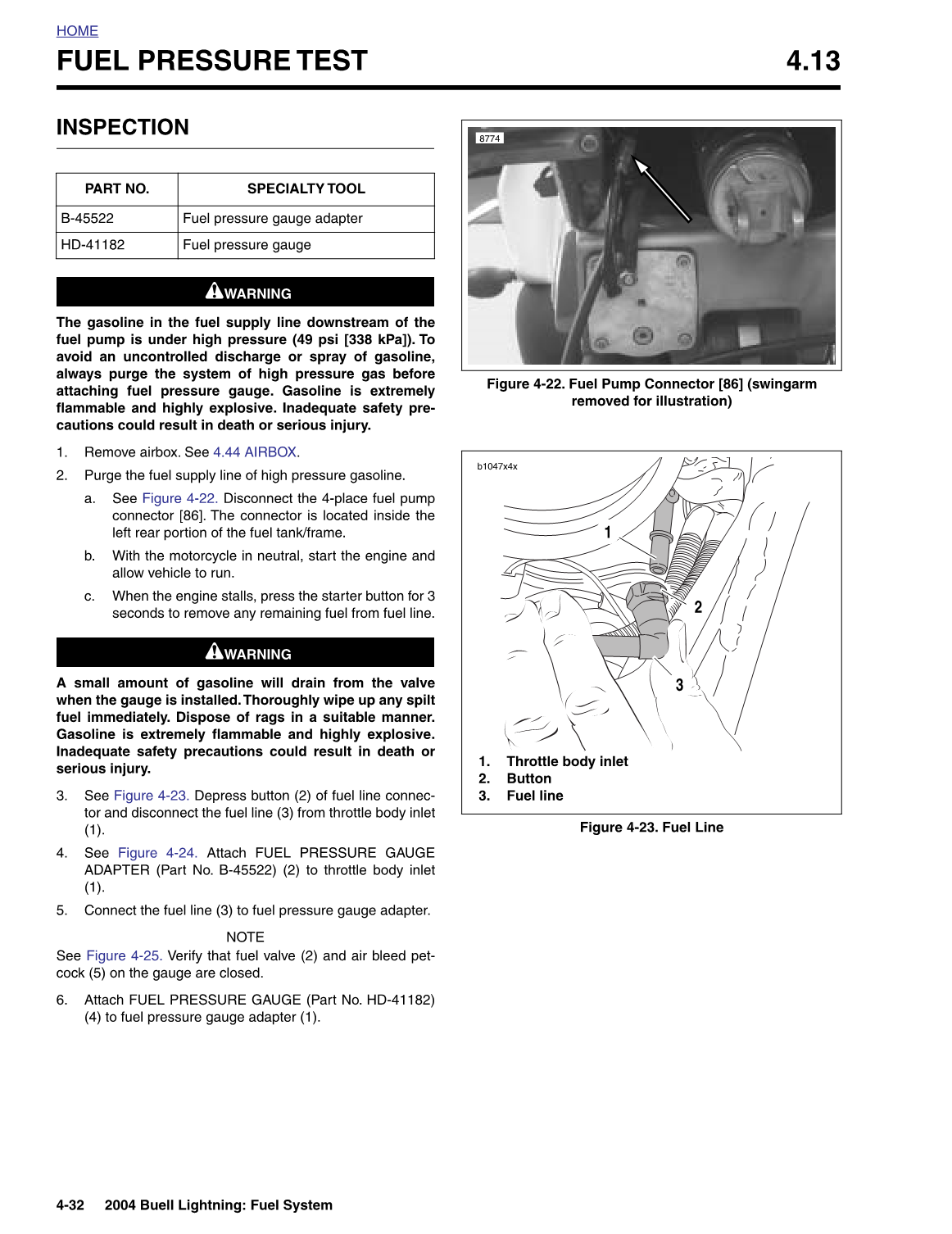 Buell XB12S Lightning-Handbuch 2003–2009