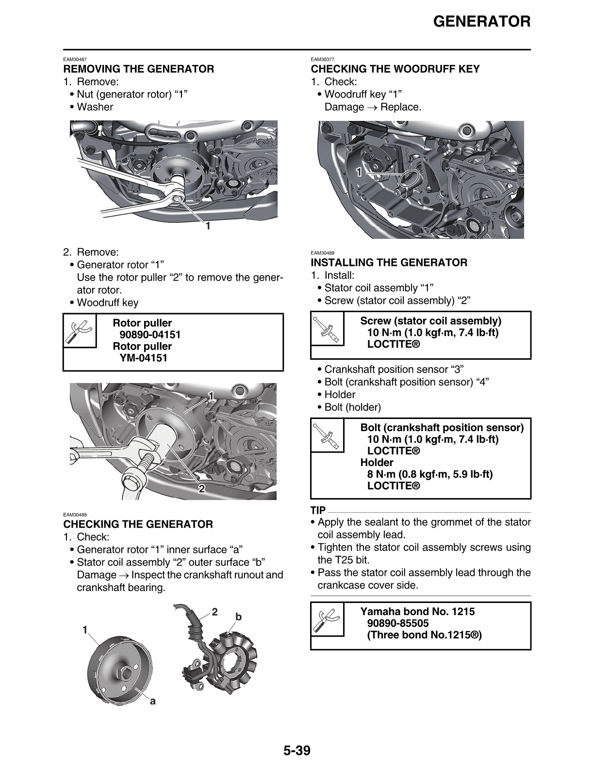 2018-2021 Yamaha YZ450F Motocross Service Manual