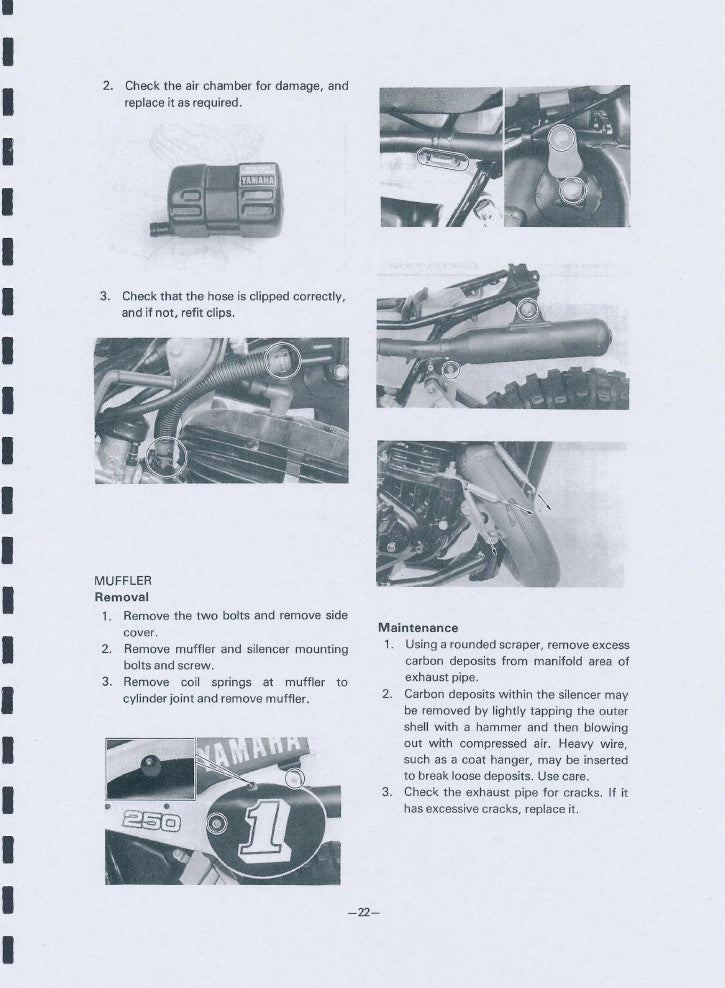 1980-1981 Yamaha YZ250 Manual de servicio de motocross