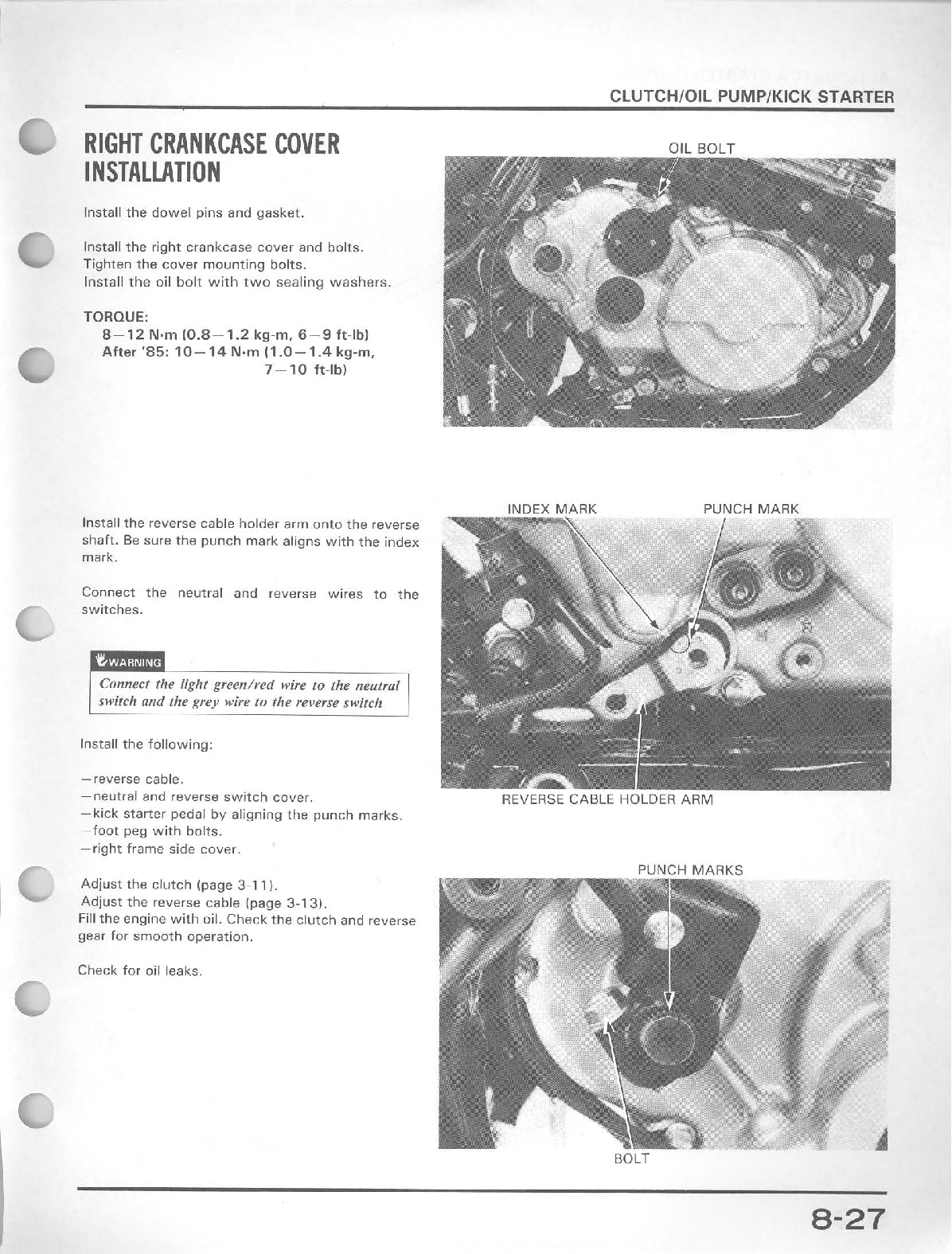 1985-1987 Honda ATC250ES Manual de triciclo rojo grande