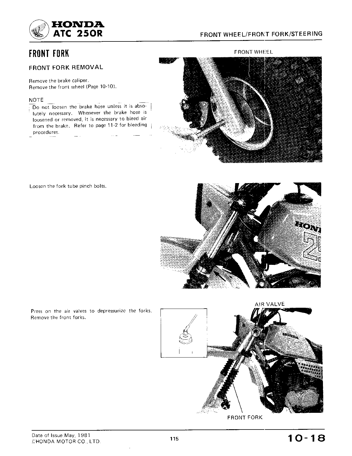 1981-1984 Honda ATC250R Manual de triciclo