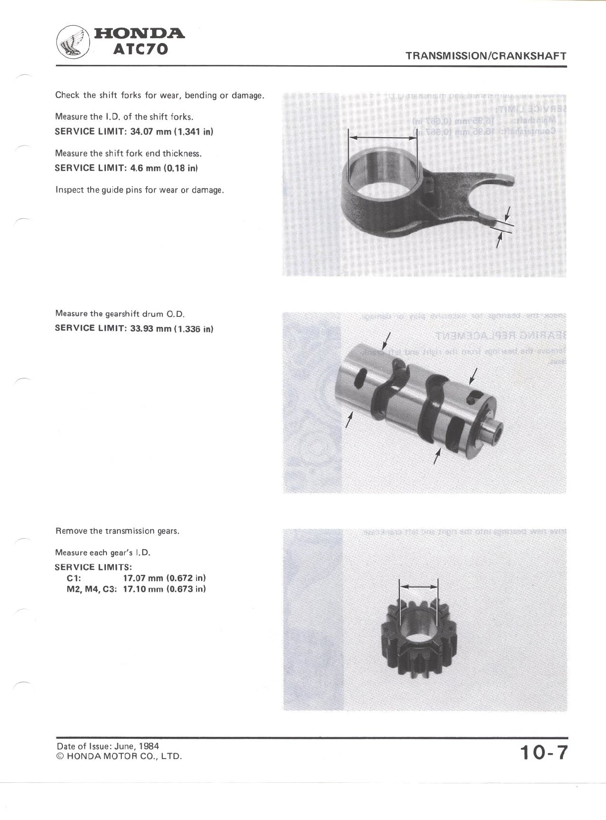 1985 Honda ATC70 Manual de triciclo