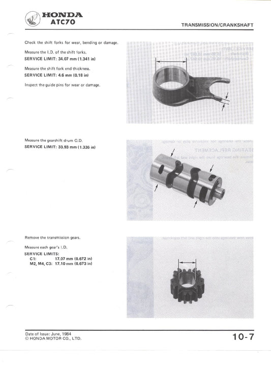 1985 Honda ATC70 Manual de triciclo