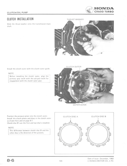 1983 Honda CX650 CX650T Turbo-Handbuch