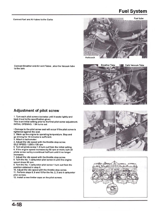 1987-1989 Honda CBR750 CBR 750 Huracán SuperAero Manual