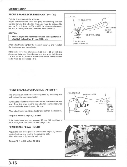 1995-2007 Honda CR80 CR85 Motocross Manual